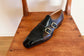 Black Leather And Brown Raindear Leather  Double Monk Strap Shoes - Monk Shoes - Formal Shoes