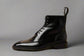 Black Leather Barletta Lace Up Derby Boots - Boots