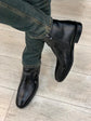 Black Leather Chelsea Zipper Boots - Zipper Boots