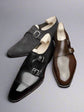 Black Leather Double Monk Strap Toe Cap Shoes - Monk Shoes - Formal Shoes