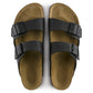 Black Leather Ease Comfort Slippers with Buckle - Slippers