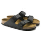 Black Leather Ease Comfort Slippers with Buckle - Slippers
