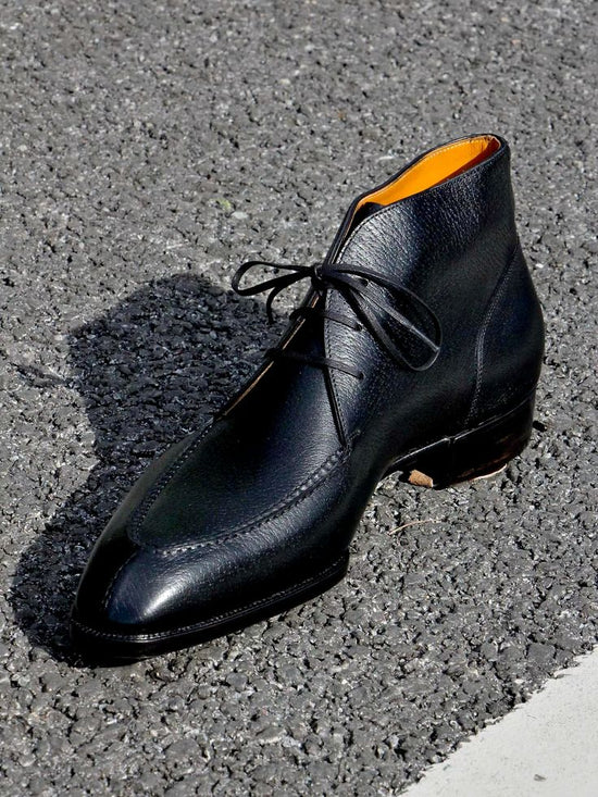 Black Leather Gabrovo Chukka Lace Up Boots - Chukka Boots