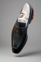 Black Leather Ibiza Slip On Crossed Component Loafers - Loafers