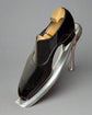 Black Leather Midara Slip On Elasticated Loafers With Brogue - Formal Shoes