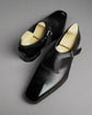 Black Leather Single Monk Strap Whole Cut Shoes - Monk Shoes - Formal Shoes