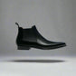 Black Leather Slip-On Chelsea Boots - Boots - B24