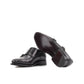 Black Leather Soren Double Monk Strap Toe Cap Shoes - Monk Shoes