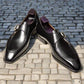 Black Leather Stellan Single Monk Straps - Formal Shoes - Monk Shoes