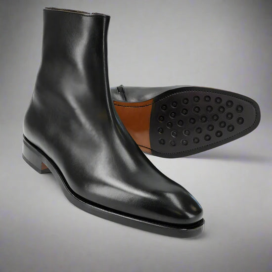 Black Leather Teruel Slip On Chelsea Boots - Boots
