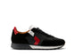 Black Leather and Suede Laivai Lace Up Running Sneaker Shoes - Sneaker Shoes