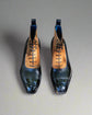 Black Leather  and Suede Orvieto Lace Up Toe Cap Brogue Oxford Boots - Boots