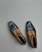 Black Leather  and Suede Orvieto Lace Up Toe Cap Brogue Oxford Boots - Boots