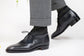 Black Leather and Suede Vermient Lace Up Boots - Boots
