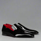 Black Patent Leather Penny Loafers Slip On Shoes - Loafers