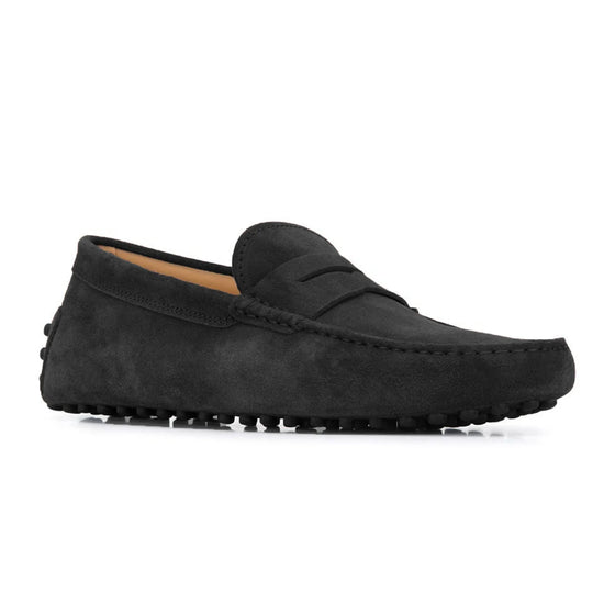 Black Suede Alcalde Penny Driving Loafers - Loafers shoes
