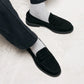Black Suede Leather Giorno Loafers - Loafers Shoes