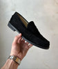 Black Suede Leather Giorno Loafers - Loafers Shoes