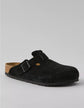 Black Suede Pedestal Platforms Clogs - Clogs