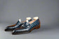 Blue Croc Leather Bespoke Hunter lbiza Slip On Cross Component Loafers - Loafers Shoes