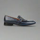 Blue Italian Leather Lysandra Tassel Loafers With Monk Strap - Loafers Shoes