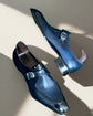 Blue Leather Stellan Single Monk Straps - Formal Shoes - Monk Shoes