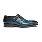 Blue Leather Woodford Balmoral Double Monk Strap Toe Cap Oxfords - Formal Shoes - Monk Shoes