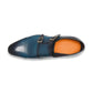 Blue Leather Woodford Balmoral Double Monk Strap Toe Cap Oxfords - Formal Shoes - Monk Shoes