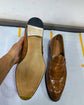 Brown Alligator Italian Leather Loafers Shoes - Formal shoes - Loafers Shoes