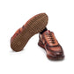 Brown  Alligator  Low Top Lace Up Running Chunky Trainer Sneakers With White Sole - Sneaker Shoes