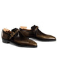Brown Arca Leather Single Buckle Monk Straps Shoes - Formals Shoes - Monk Shoes