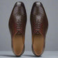 Brown Braided Leather Brogue Oxfords - Formal Shoes