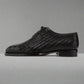 Black Braided Leather Brogue Oxfords - Formal Shoes