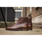 Brown Braided Leather Efford Lace Up Boots - Boots