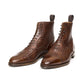 Brown Braided Leather Efford Lace Up Boots - Boots