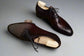 Brown Braided Leather Round Toe Oxford Shoes - Formal Shoes