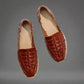 Brown Braided Leather Sandal Loafers - Loafers Shoes