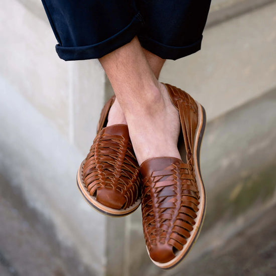 Brown Braided Leather Sandal Loafers - Loafers Shoes