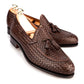 Brown Hand Woven Braided Leather Acton Tassel Loafers - Loafers Shoes