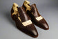Brown Italian Leather Libraria Tassel Loafers With Monk Strap Shoes - Loafers Shoes