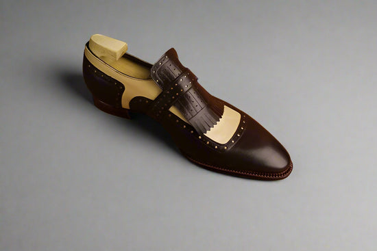 Brown Italian Leather Libraria Tassel Loafers With Monk Strap Shoes - Loafers Shoes