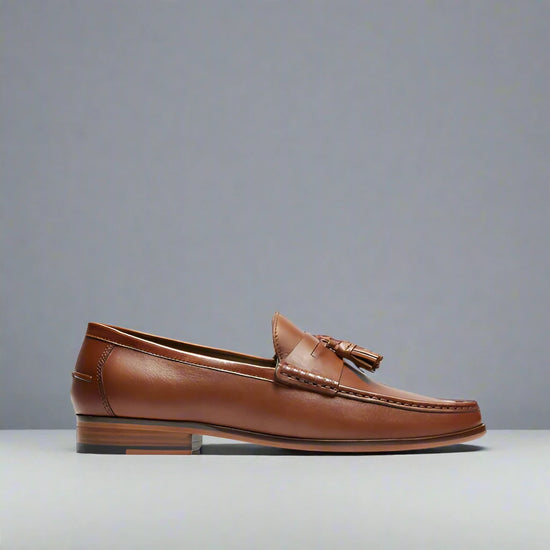 Brown Italian Leather Lysandra Tassel Loafers - Loafers Shoes
