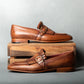 Brown  Italian Leather Lysandra Tassel Loafers With Monk Strap - Loafers Shoes