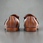 Brown  Italian Leather Lysandra Tassel Loafers With Monk Strap - Loafers Shoes