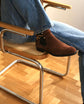 Brown Italian Suede Leather Buckle Chelsea Boots - Boots