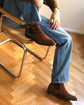 Brown Italian Suede Leather Buckle Chelsea Boots - Boots