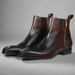 Brown Leather And Blackish Brown Croc  Draven Zipper Boots - Boots