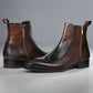 Brown Leather And Blackish Brown Croc  Draven Zipper Boots - Boots