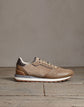Brown Leather And Suede Leather Lace Up Running Sneaker Shoes - Sneaker Shoes