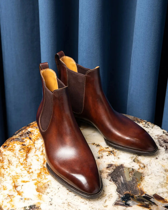 Brown Leather Belgrave Slip-On Chelsea Boots - Boots